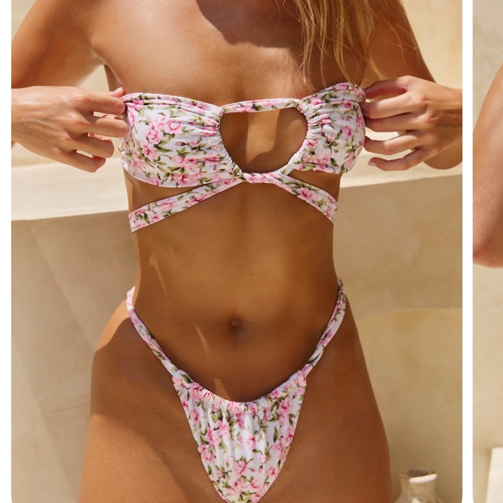 Floral Cutout Bikini Set